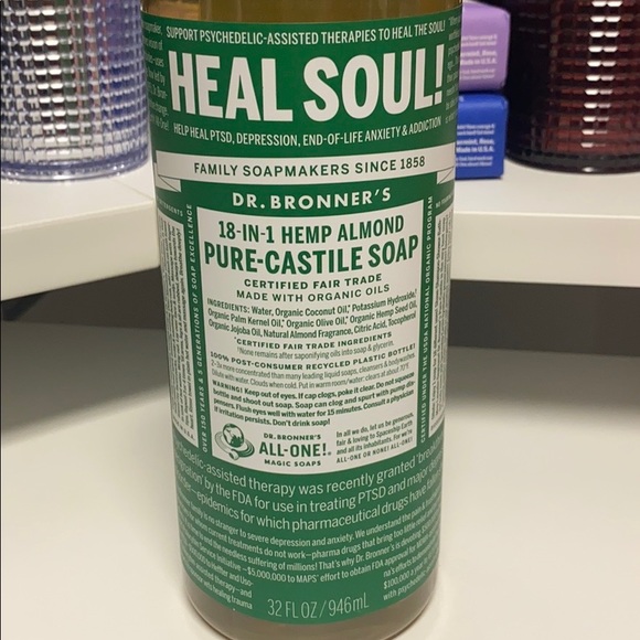 Dr. Bronner's Almond pure-castile Liquid Soap - Picture 2 of 2